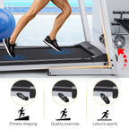 Folding Treadmill With 10 in HD Touchscreen, 3.25HP, 0.5-9MPH, WiFi - Silver