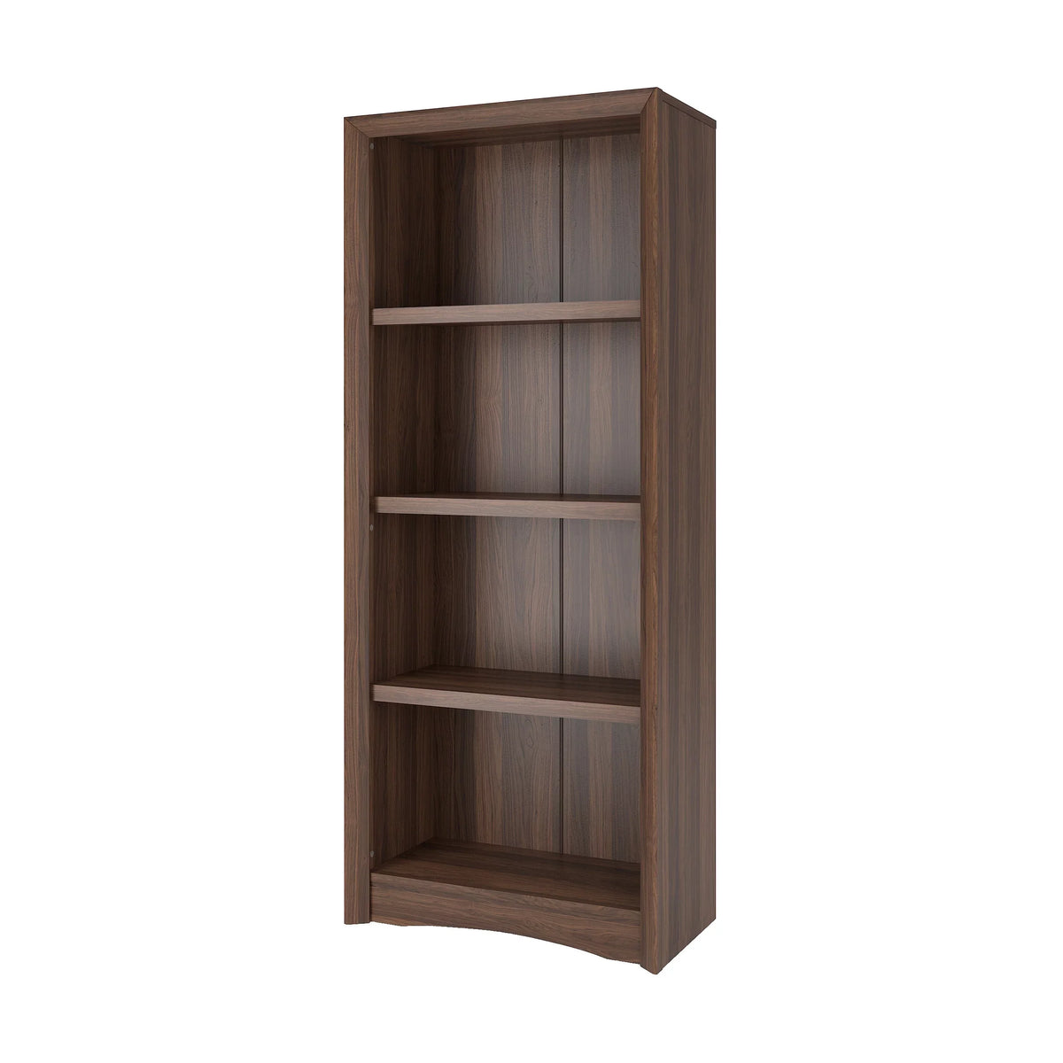 CorLiving Quadra Brown Engineered Wood Tall Adjustable 4-Shelf Vertical Bookcase