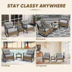 Seizeen 3-Piece Patio Conversation Set With Rocking Chairs And 2-Tier Coffee Table