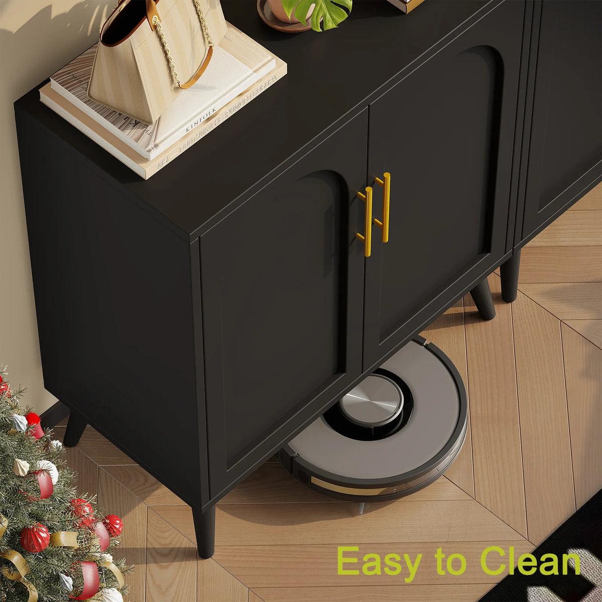 Rovaurx Set Of 2 Rattan Storage Cabinets With Doors
