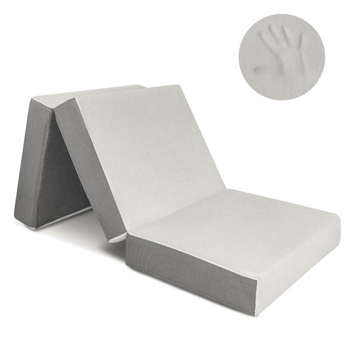 Milliard 6-Inch Memory Foam Tri-Folding Cot Mattress, 75 Inches x 31 Inches, Removable Cover, Non-Slip Bottom
