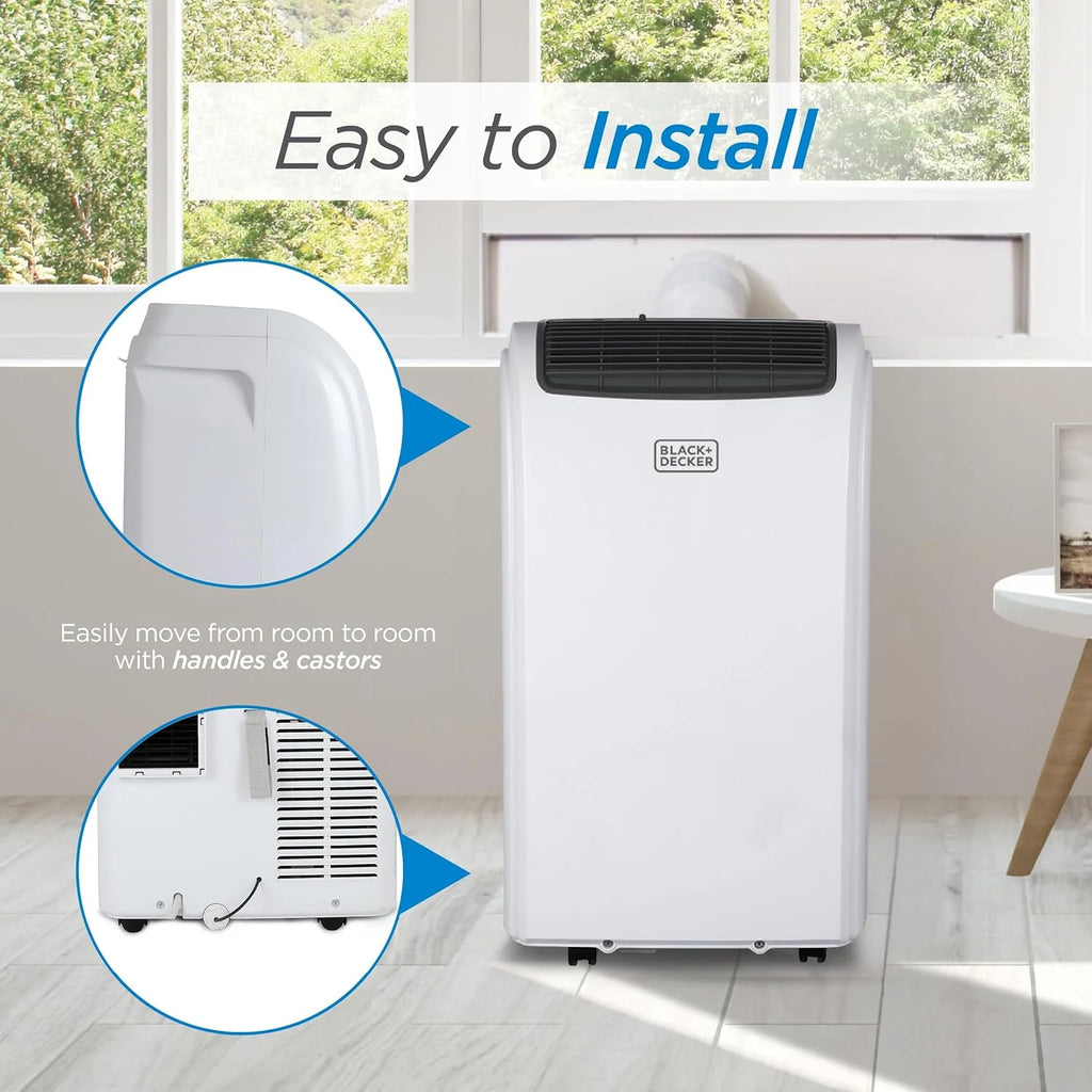 BLACK+DECKER Portable Air Conditioner 10,000 BTU for Rooms up to 450 Sq. Ft., White