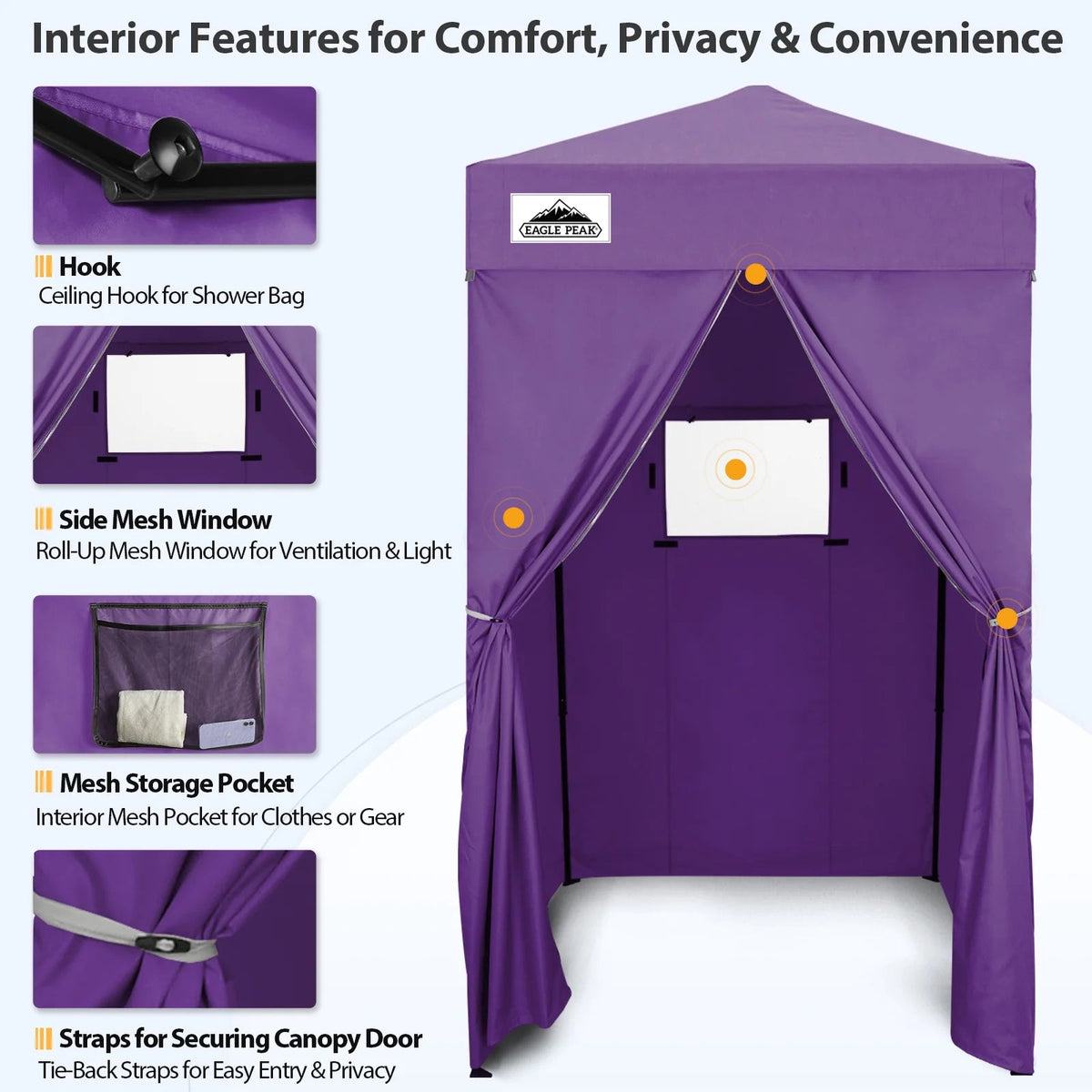 EAGLE PEAK Ultra Compact 4 ft x 4 ft Pop-Up Changing Room Canopy - Flex