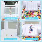 Connsann White Oxford Bounce House With Air Blower And Ball Pit, 13 ft x 8 ft x 8 ft