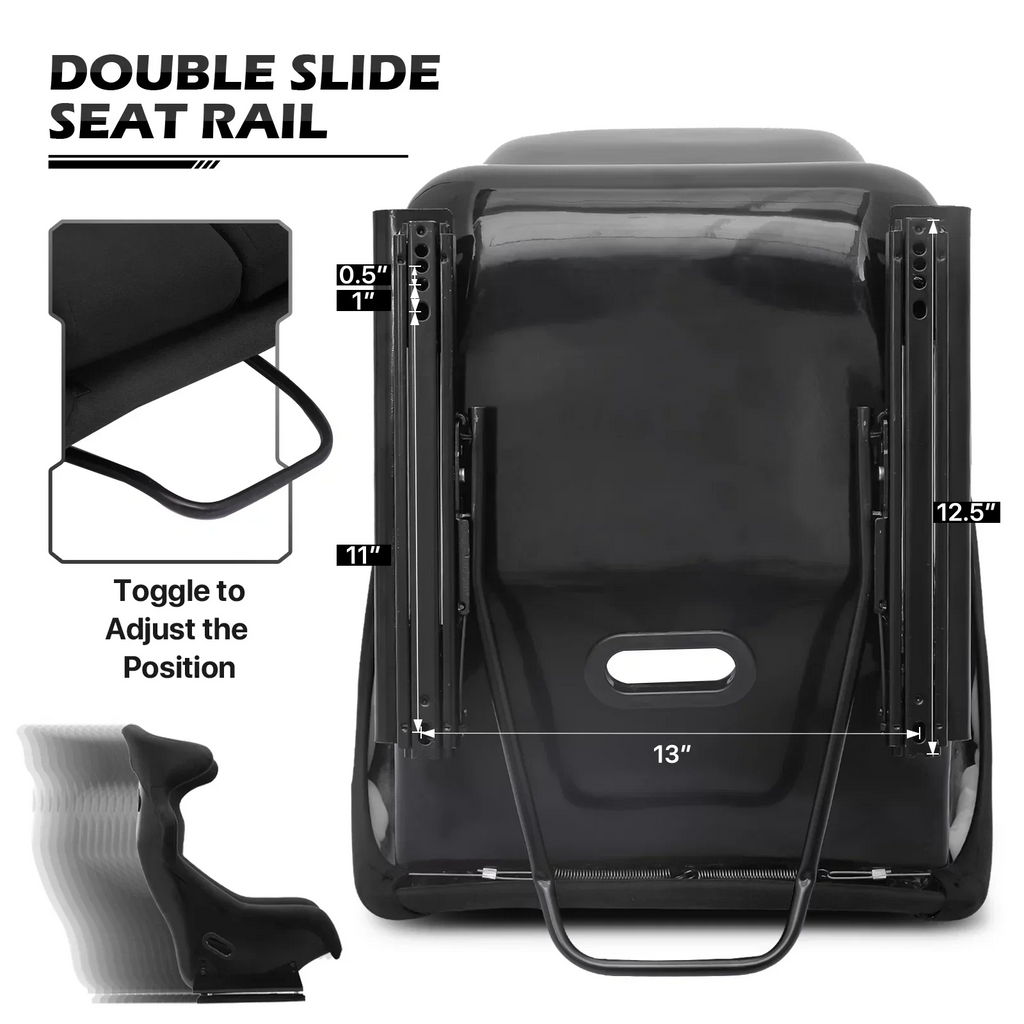 MoNiBloom Racing Simulator Game Seat With Adjustable Slide, Black