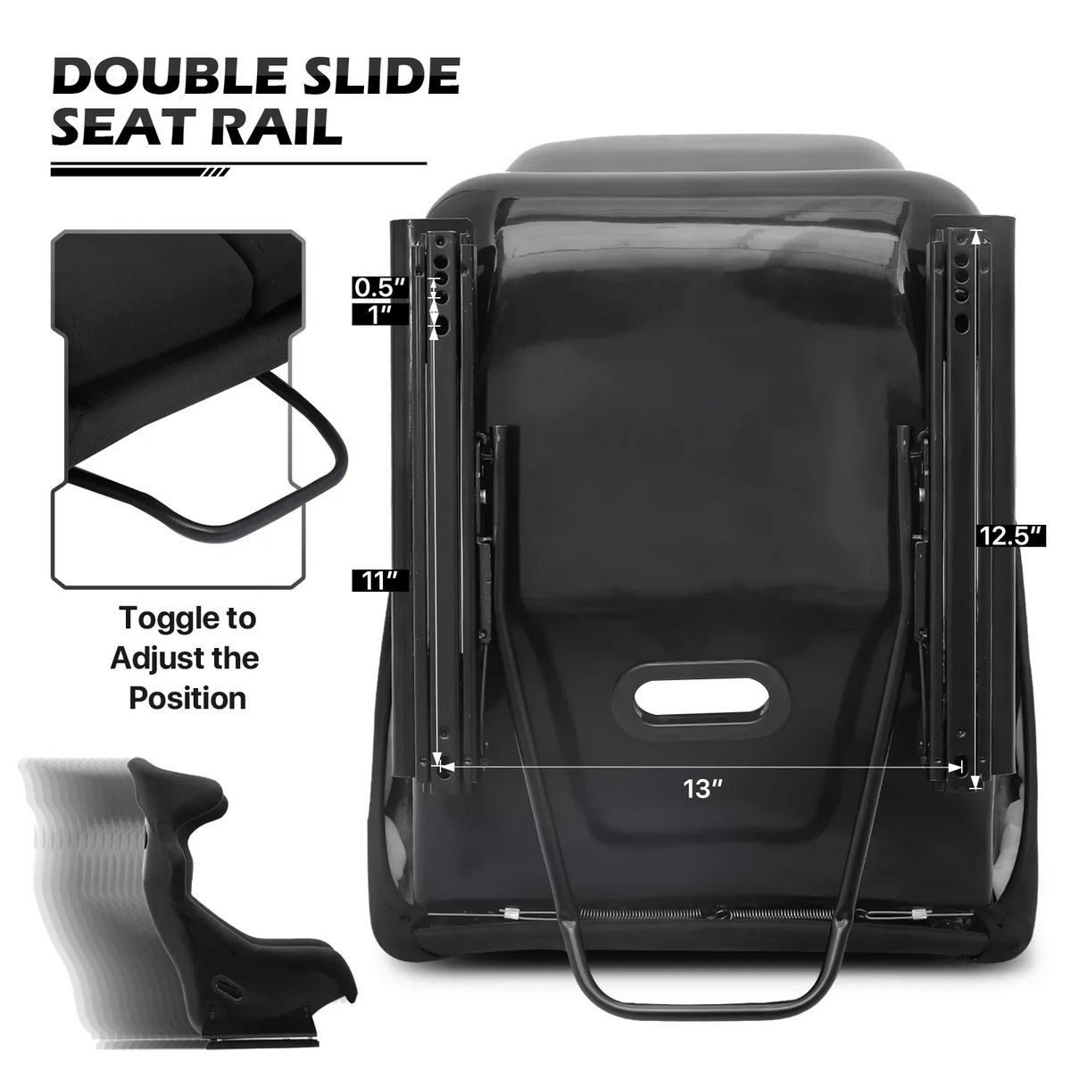 MoNiBloom Racing Simulator Game Seat With Adjustable Slide, Black