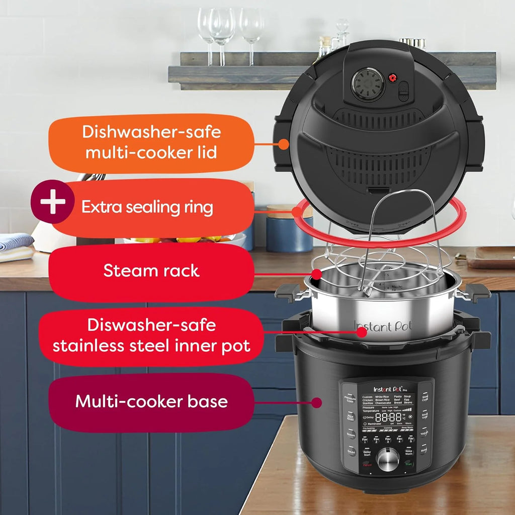 10-in-1 8-Quart Pressure Cooker And Multicooker - Black