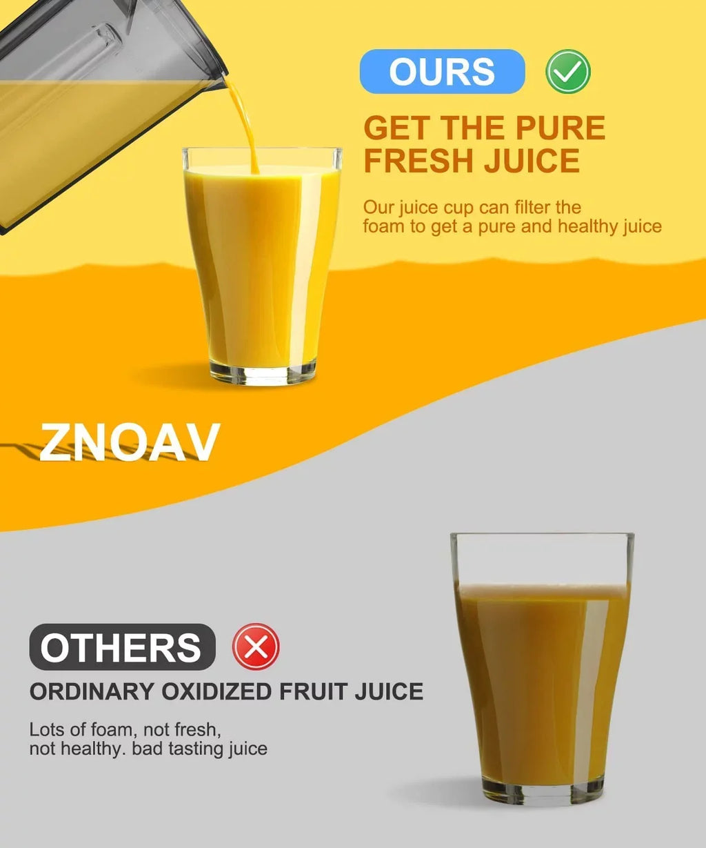 ZNOAV Centrifugal Juicer Machine, 600W, 3.5 in Wide Chute, 3 Speeds, Gray