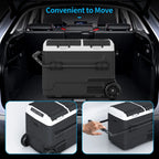DISHUP Portable Car Refrigerator 12V, 53QT (50L), Dual Zone - Black