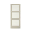 EightDoors 84 x 32 x 1-3/8 3-Lite Frosted Glass White Prefinished Solid Wood Core Interior Barn Door