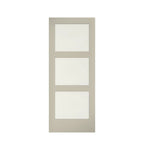 EightDoors 84 x 32 x 1-3/8 3-Lite Frosted Glass White Prefinished Solid Wood Core Interior Barn Door