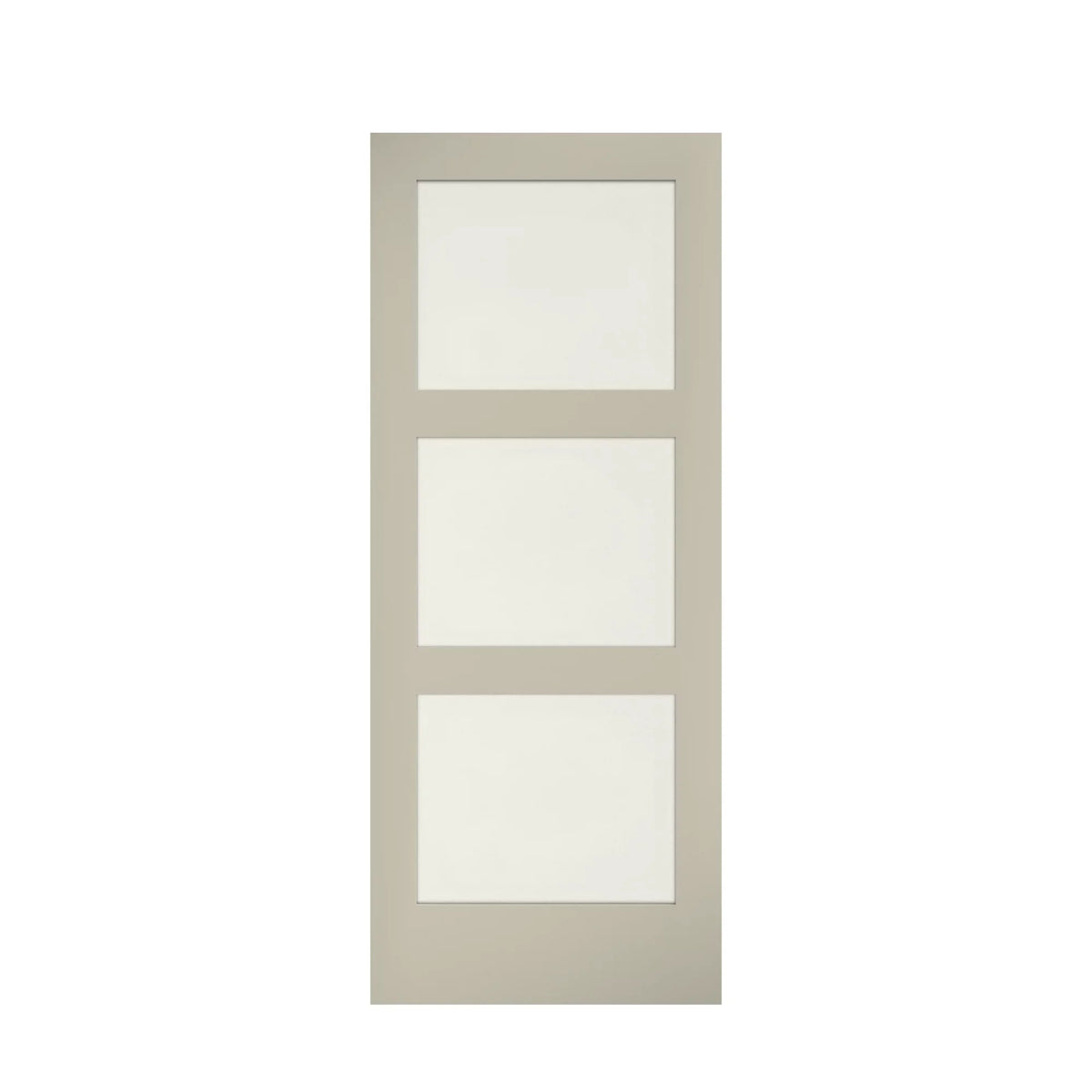EightDoors 84 x 32 x 1-3/8 3-Lite Frosted Glass White Prefinished Solid Wood Core Interior Barn Door