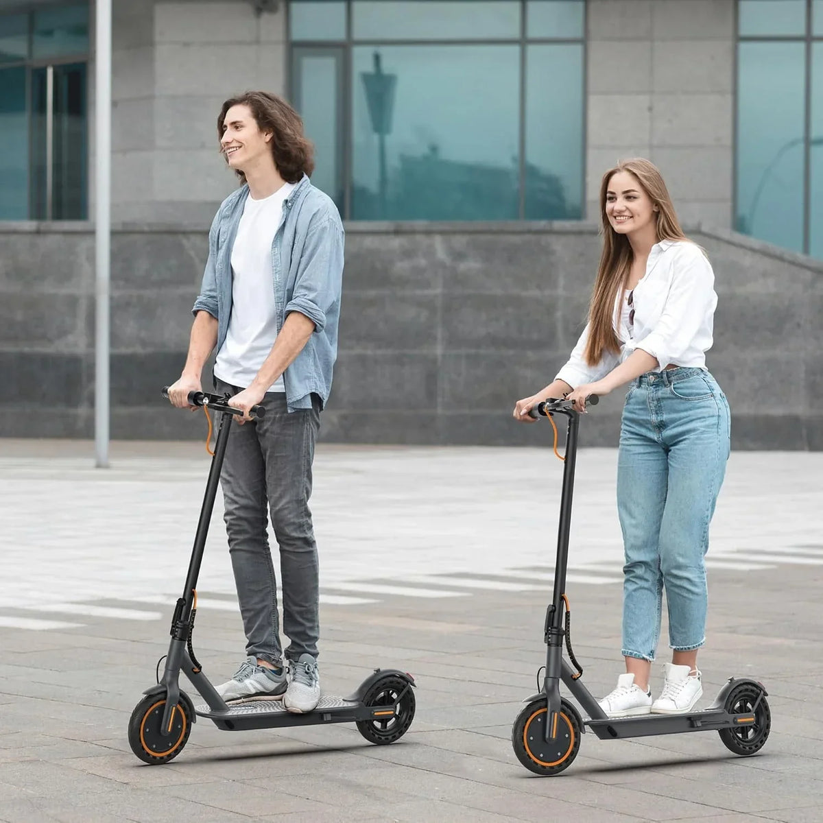 Electric Scooter 350W/500W Motor, 8.5/10 Solid Tires, 19/22 Mph, 28/21/12 Miles Range