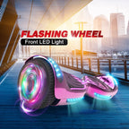 Hoverstar Hoverboard 6.5 In Bluetooth Speaker LED Light Chrome Pink - Flash Wheel
