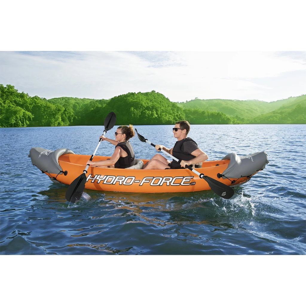 Bestway Inflatable Kayak Set With 2 Seats, Orange And Black - Hydro Force Lite Rapid X2