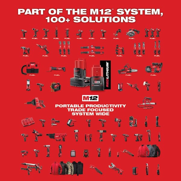 Milwaukee M12 12V Lithium-Ion Cordless 600 MCM Cable Cutter Kit With One 3.0Ah Battery, Charger And Hard Case