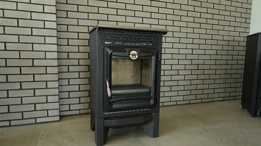 Indoor Wood Burning Cooking Stove 57cm x 55,5cm x 99,5cm, Matte Black - Stove 315