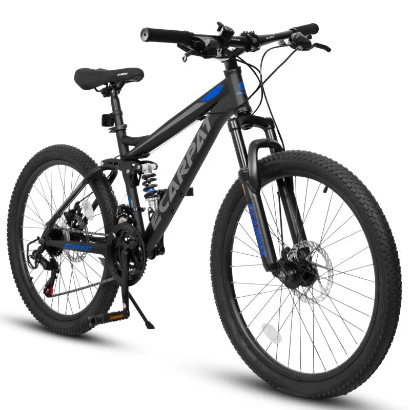 27.5 Inch Full Suspension Mountain Bike With Front And Rear Dual Shock Absorbers, Mechanical Disc Brakes, 21-Speed - A2760
