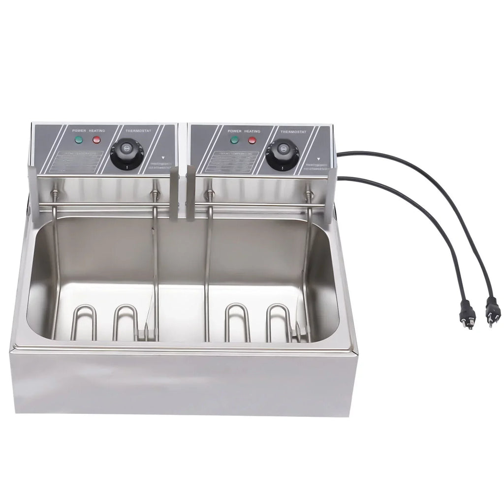 Commercial Electric Deep Fryer, 5000W, 12L Single Tank, Stainless Steel Fry Basket