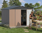 AECOJOY Metal Outdoor Storage Shed 8 ft x 6 ft - Lockable Doors