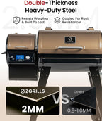 Z GRILLS Wood Pellet Grill & Smoker, Bronze, 459 Sq In, 8-in-1 - ZPG-450A2