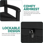 YITAHOME Outdoor Storage Bench With Armrests, 70-Gallon, Black