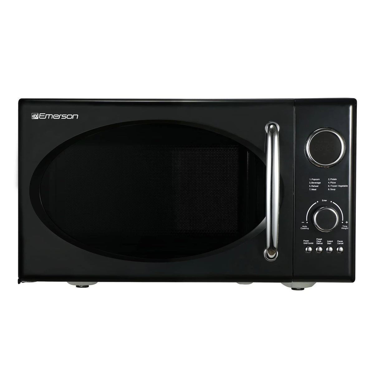 Emerson 0.9 Cu Ft 800W Retro Black Microwave Oven With Grill - MWRG0901BK