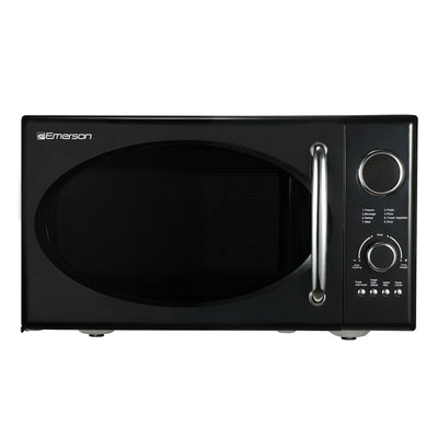Emerson 0.9 Cu Ft 800W Retro Black Microwave Oven With Grill - MWRG0901BK