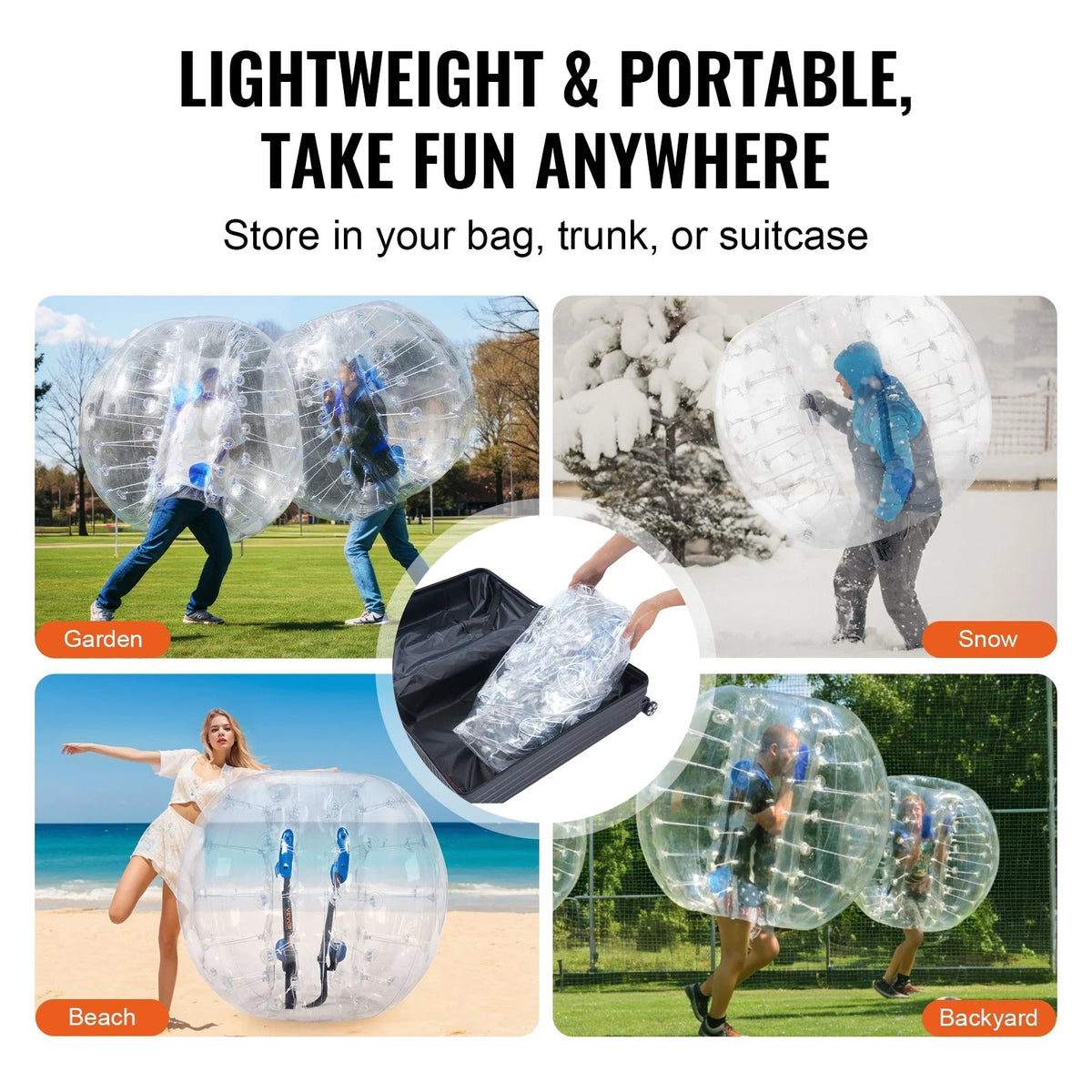 KFFKFF Inflatable Bumper Balls 4FT/1.2M 2-Pack, Transparent Dots - HCPPQ-005
