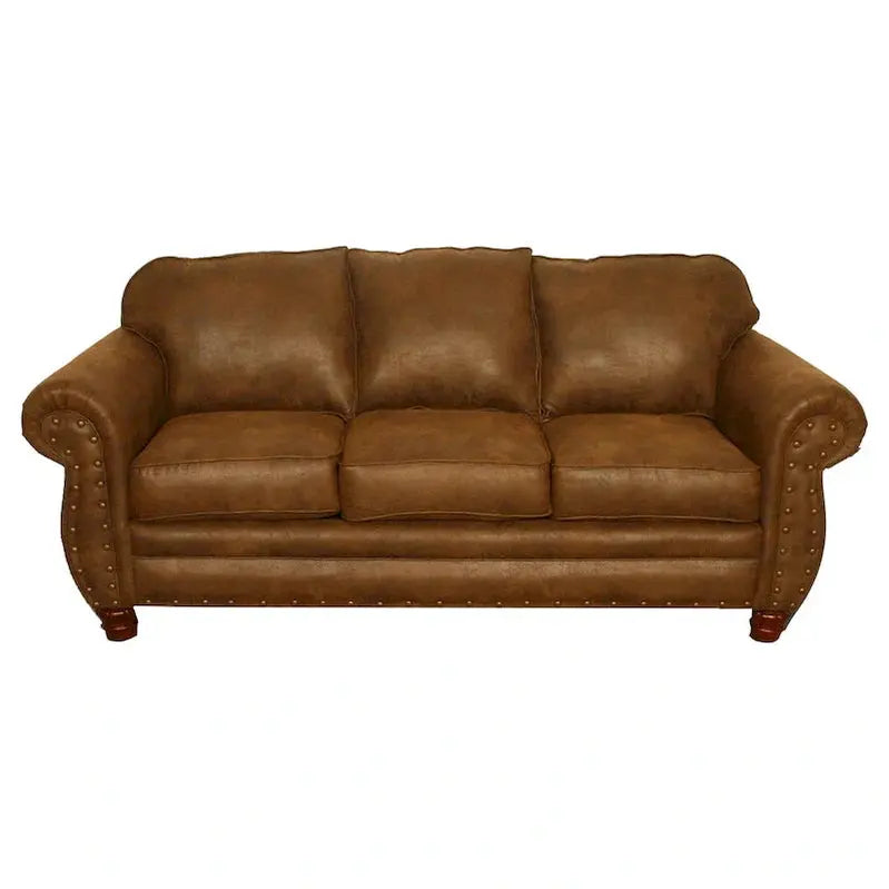 Sedona Sofa With Faux Leather Microfiber Upholstery - 88 W