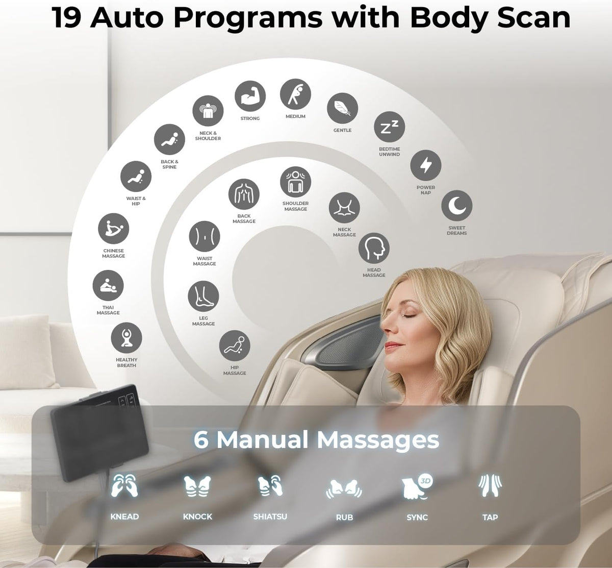Osaki Full Body Massage Chair With 360 Rotating Footrest, Brown - 4D Achilles