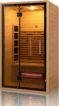 2-Person Red Light Far Infrared Indoor Sauna, 1750W/110V, Canadian Hemlock, 41.33in x 47.24in x 74.80in