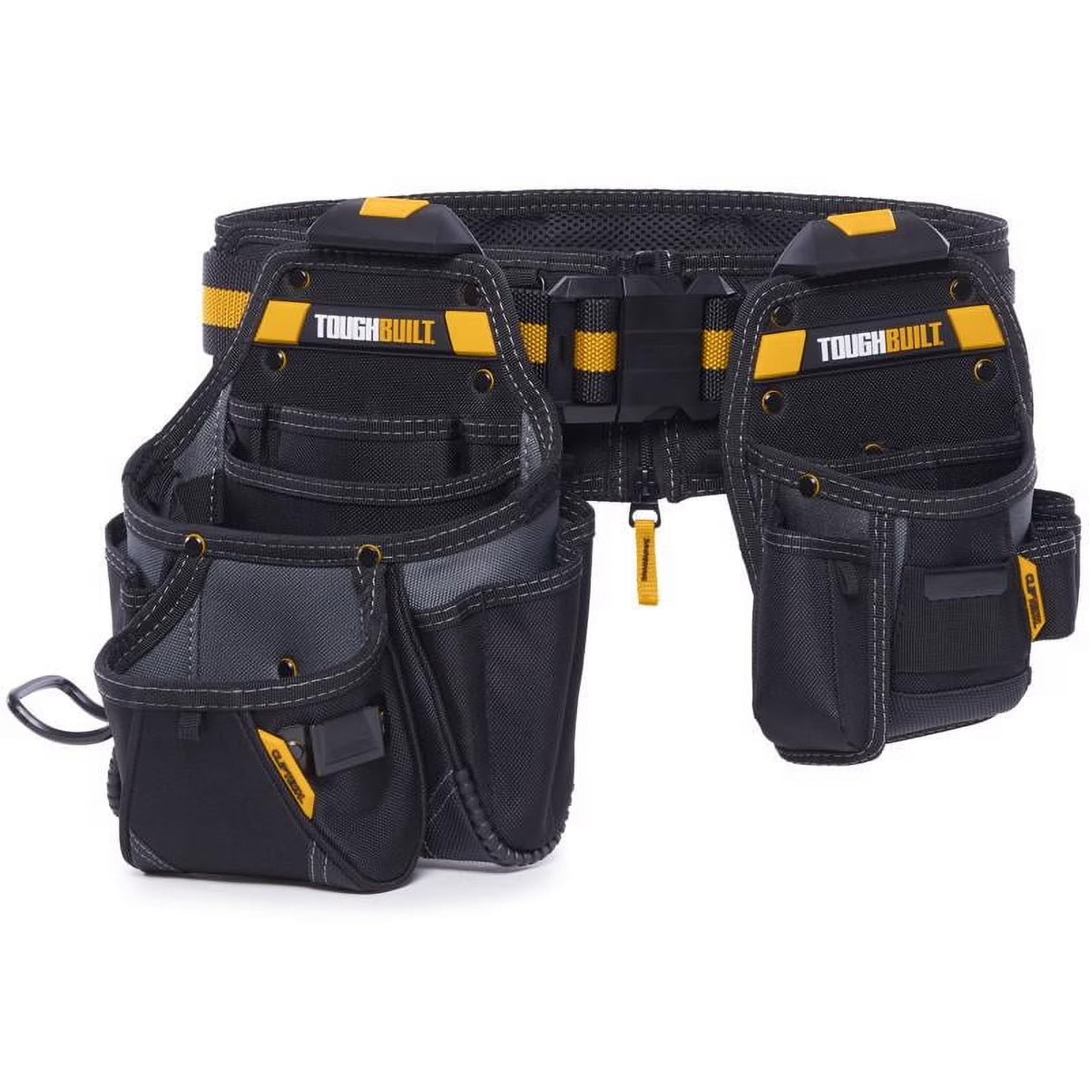 ToughBuilt Adjustable Handyman Tool Belt, Polyester, 27 Pockets, Black/Orange