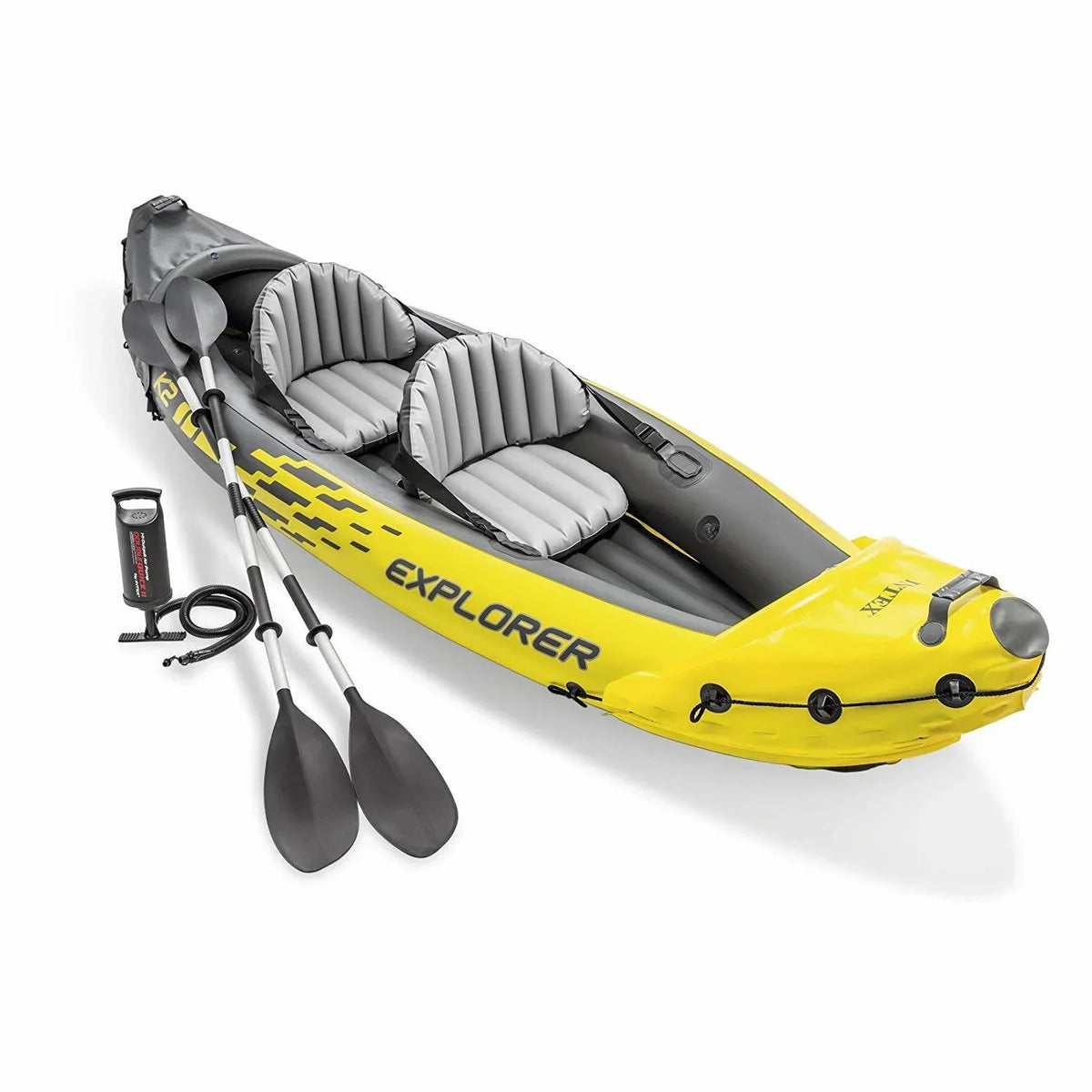 Intex Excursion Pro And Explorer K2 2-Person Inflatable Kayak Bundle With Oars And Pump