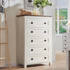 Farmhouse Engineered Wood 5-Drawer Dresser, 15.75in D x 31.25in W x 48in H