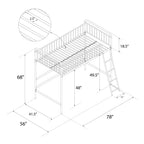 Better Homes & Gardens Twin Metal Loft Bed, Rose Gold - Kelsey