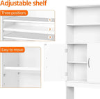 Over-the-Toilet Storage Cabinet With Adjustable Shelves And Double Doors, 77 in H, Espresso