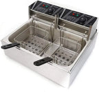 Miumaeov Stainless Steel Countertop Deep Fryer With Frying Baskets And Lid, 12.7QT/12L Capacity