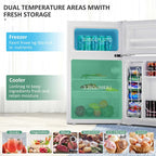 3.2 Cu. Ft. 2-Door Compact Refrigerator With Freezer - Black, Gray Or White