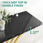 Console Table With Faux Marble MDF Top And Gold Metal Frame