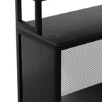 Dextrus 5 Tier Home Bar Unit With 43in Wine Cabinet, LED Lights, Wine Rack And Footrest - Black