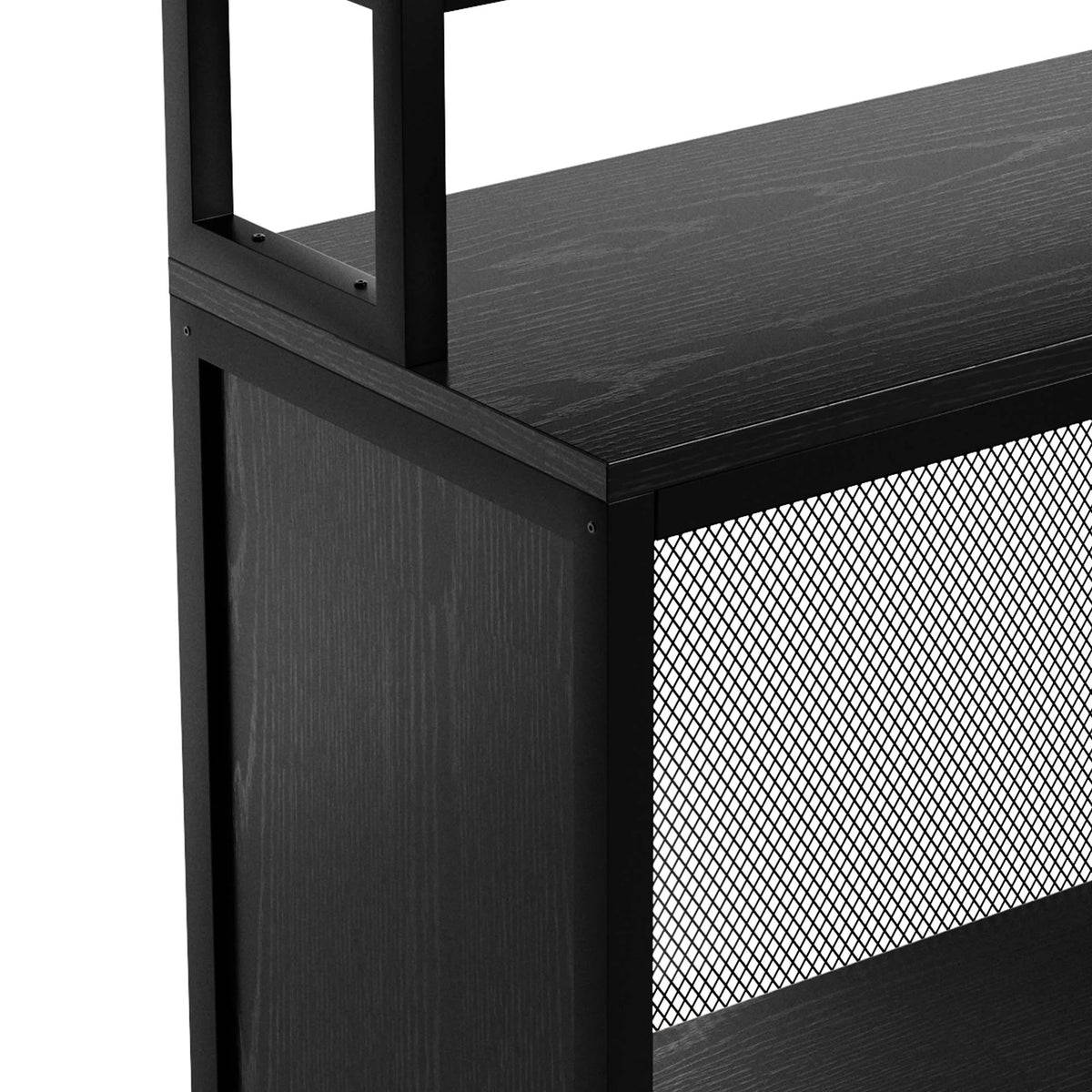Dextrus 5 Tier Home Bar Unit With 43in Wine Cabinet, LED Lights, Wine Rack And Footrest - Black