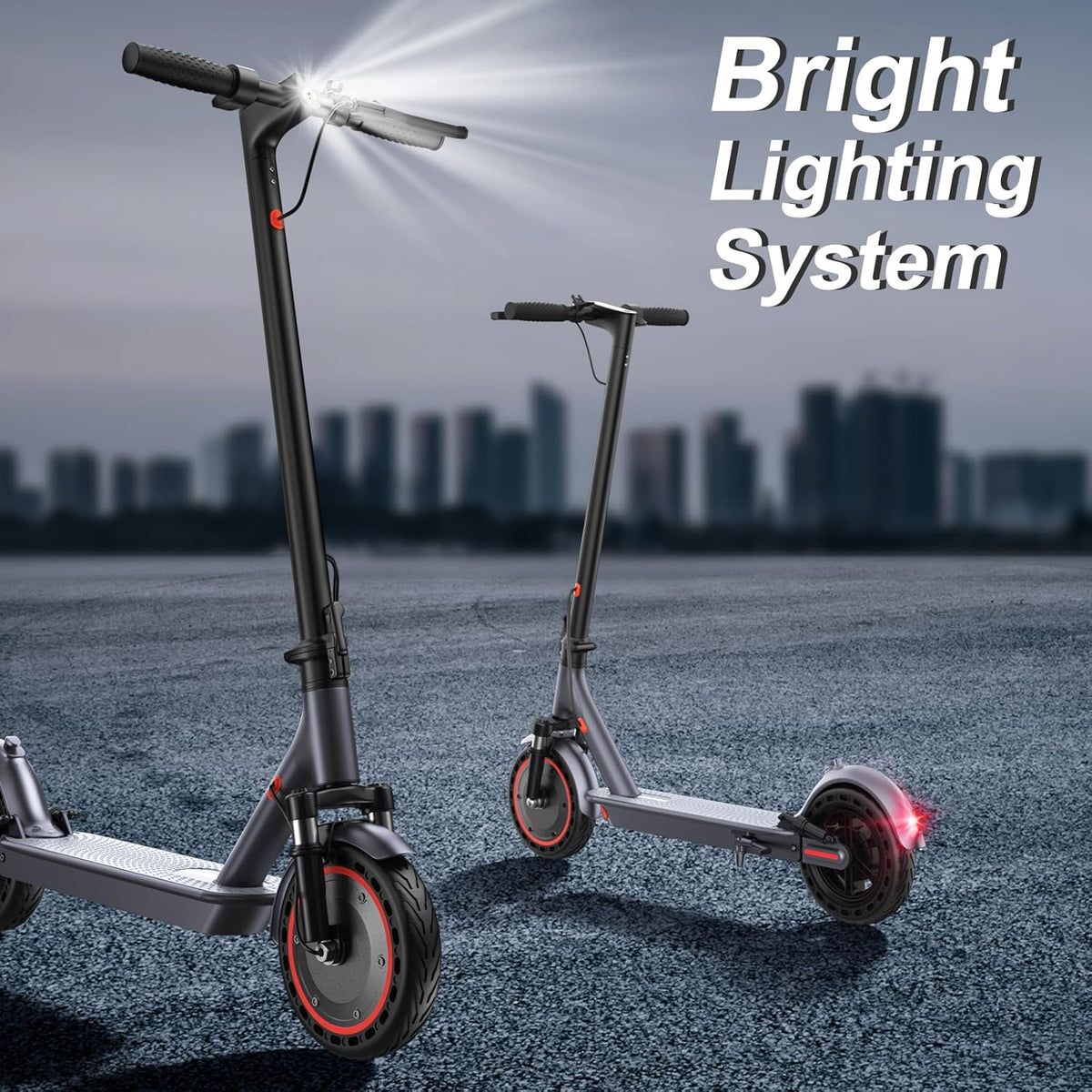 Electric Scooter 350W/500W Motor, 8.5/10 Solid Tires, 19/22 Mph, 28/21/12 Miles Range