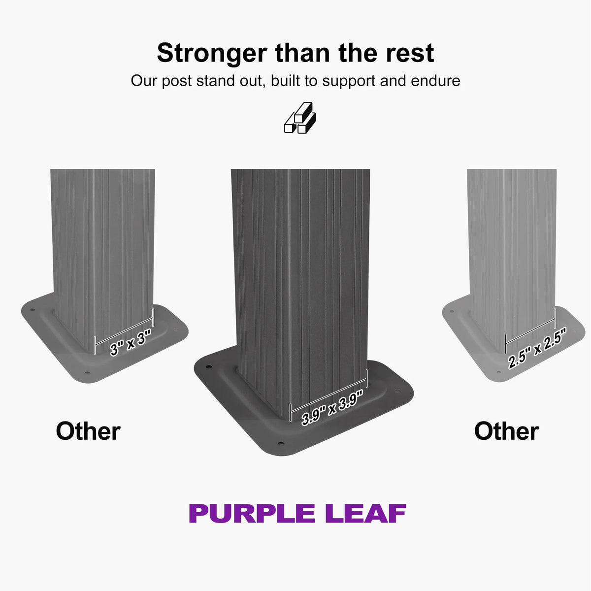 PURPLE LEAF Outdoor Hardtop Gazebo, 8' X 8', Galvanized Steel Double Roof, Aluminum Frame, Grey