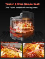 Nuwave Duet Air Fryer And Electric Pressure Cooker Combo, 6 QT Stainless Steel Pot
