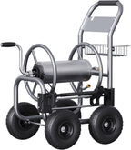 Giraffe Tools Heavy Duty Garden Hose Reel Cart With Wheels, 5/8in-250ft Hose Capacity