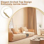 Arched Full Length Floor Mirror With Aluminum Alloy Frame - 65x22, 71x24, 71x28, 71x32