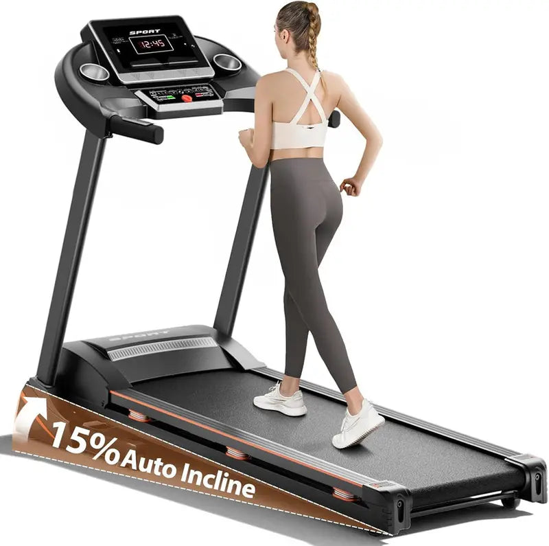 Foldable Home Treadmill With 3HP Motor, Auto Incline Adjustment And Bluetooth Connectivity