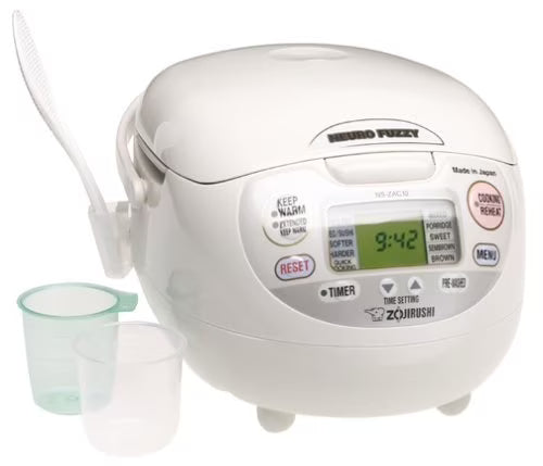 Zojirushi 5.5-Cup Neuro Fuzzy Rice Cooker And Warmer, White - NS-ZCC10