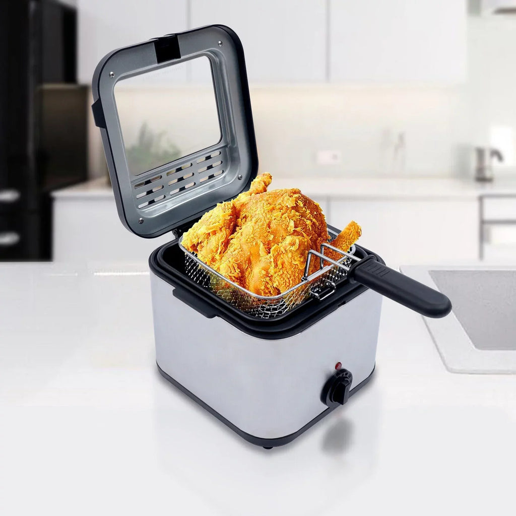 1000W 2.5L Deep Fryer With Basket, View Window And Oil Dripping Hook